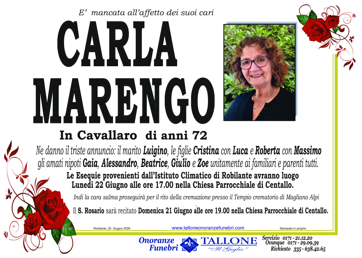 Carla Marengo<small class='fs-20'><br/>In Cavallaro</small>